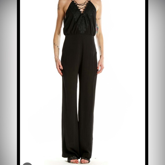 WAYF Black Lace Up Jumpsuit - Picture 2 of 8